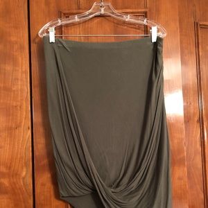 Olive Green Wrap skirt from Express